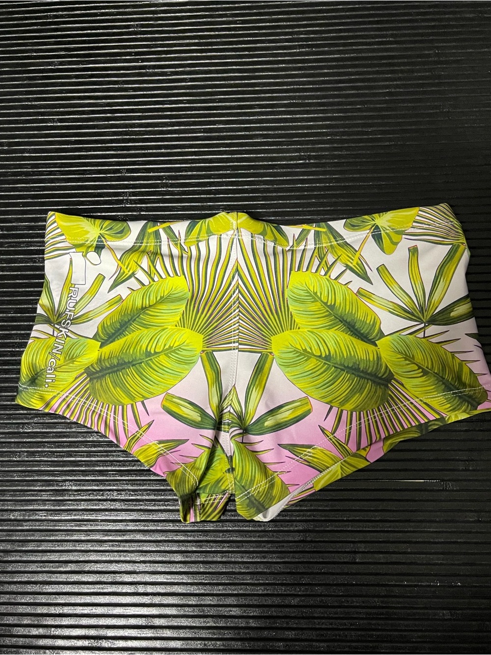 Men's Leaf-Print Swim Trunks - rufskin M - Picture 4 of 4